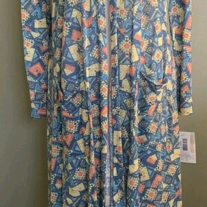LuLaRoe Sarah Multicolor Sweater Duster Sz S NWT